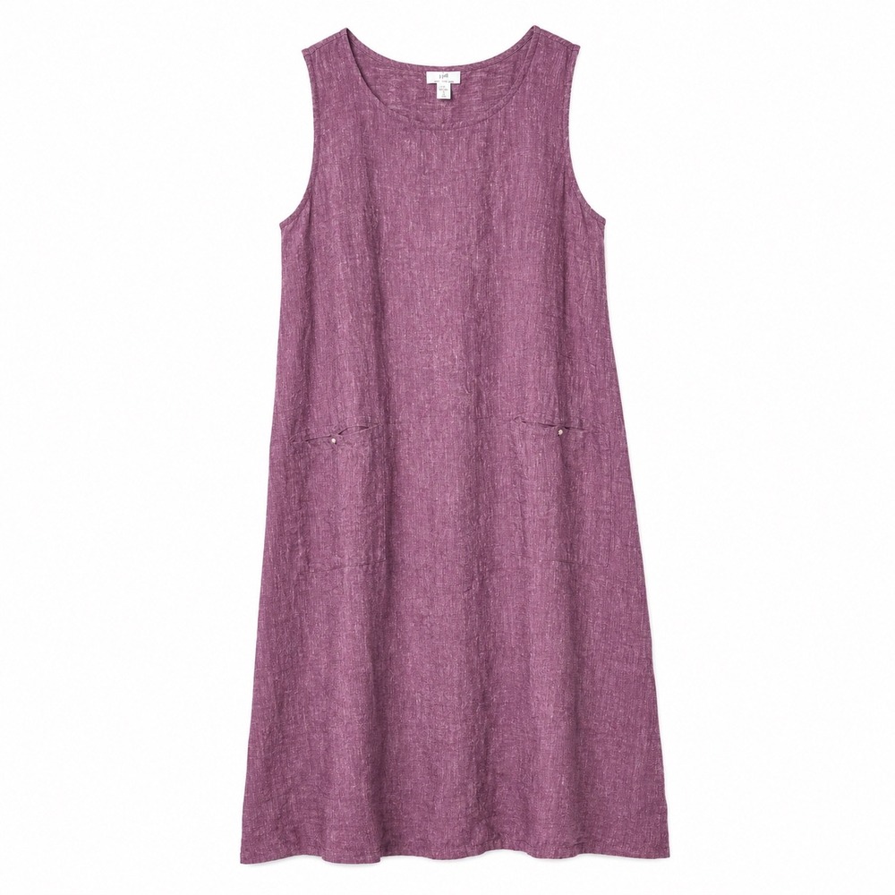 J.Jill Love Linen Purple A-Line Midi Dress Plus Size 4X Pockets NWT